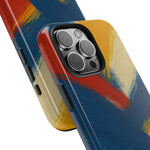 Abstract Brushstroke Tough Phone Case — Colorful Red, Blue & Yellow Protective Cover  Shamo's