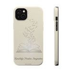 'Knowledge, Freedom, Imagination' Book & Birds Minimalist Magnetic Impact-Resistant Phone Case with MagSafe