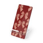 Red Ribbon Bows Phone Stand — Decorative Mobile Display Stand for Smartphones - 2.8" x 5.9" / Glossy - Shamo's