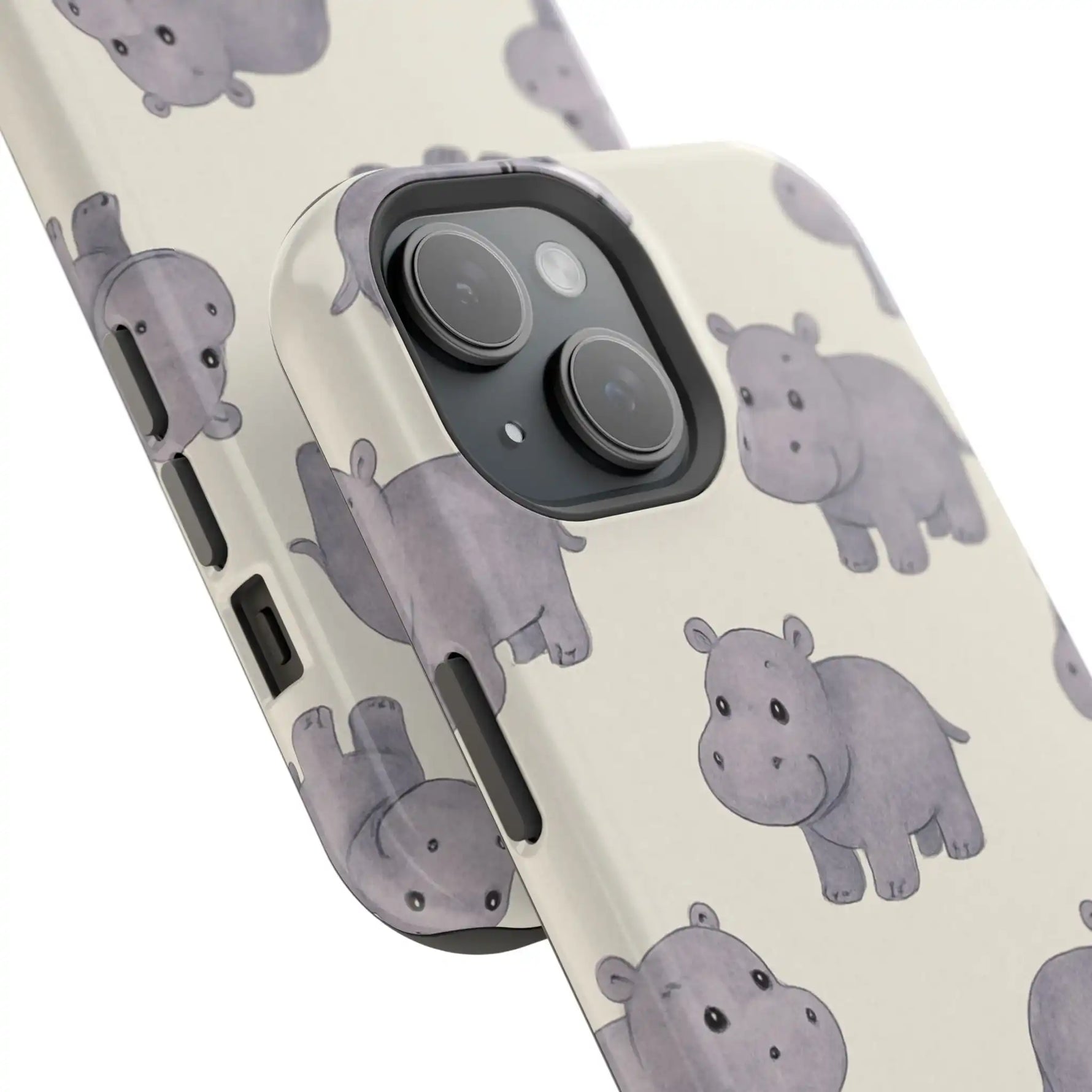 Cute Tiny Hippo Magnetic Impact-Resistant Phone Case