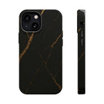 Black & Gold Marble iPhone Case with MagSafe - iPhone 13 Mini / Matte - Shamo's