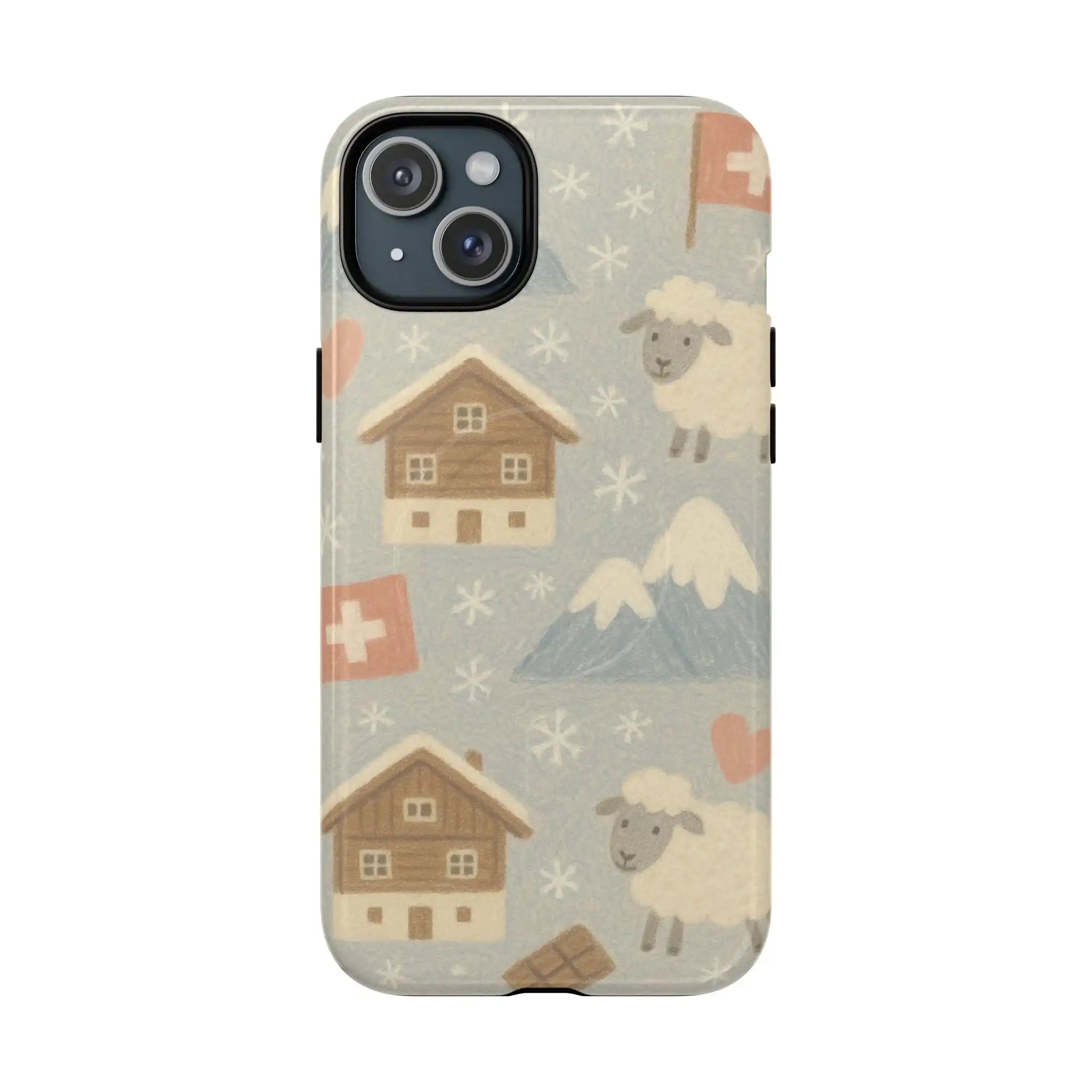 Swiss Chalet Sheep Pattern Tough MagSafe iPhone Case  Shamo's iPhone 15 Plus / Glossy