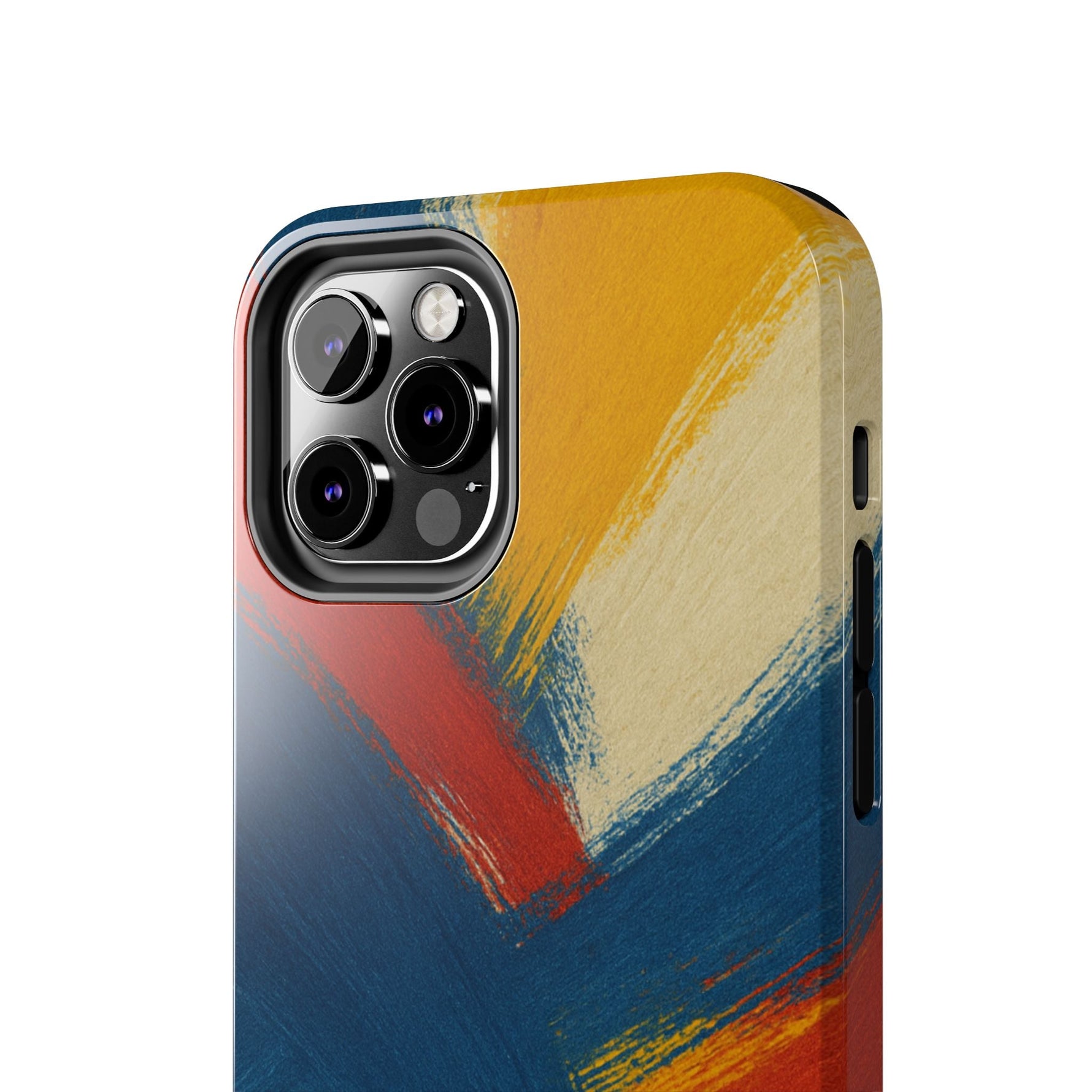 Abstract Brushstroke Tough Phone Case — Colorful Red, Blue & Yellow Protective Cover  Shamo's