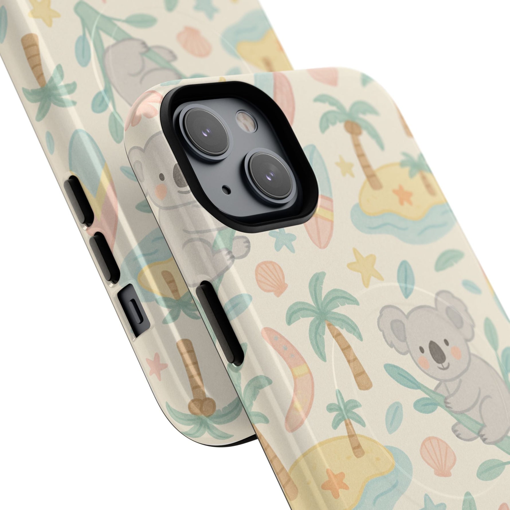 Australia Hand-Drawn Koala Beach iPhone Case — Cute Tropical Palm & Surf Print | with MagSafe  Shamo's
