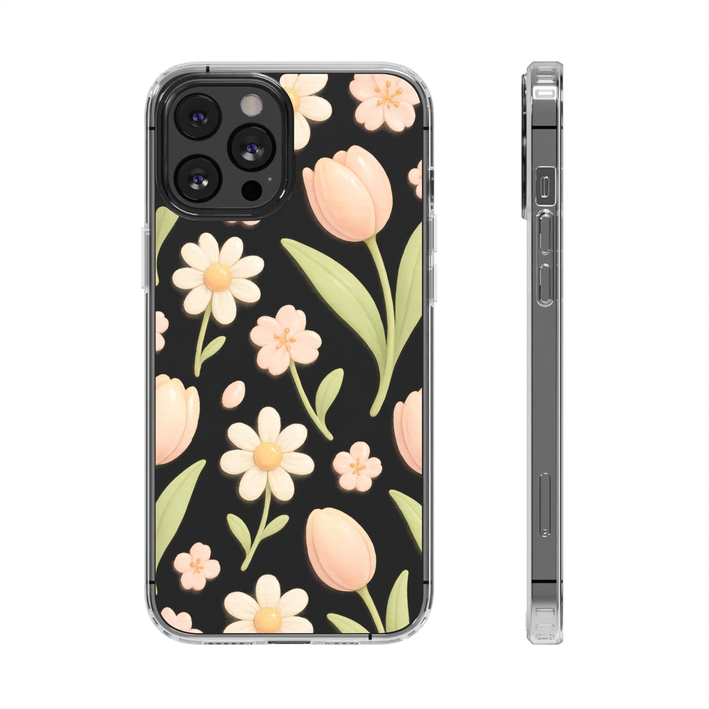 Floral Impact-Resistant Clear iPhone Case - Shamo's