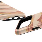 Sunset Trails – Desert Landscape MagSafe Phone Case, glossy wide-camera Pro Max model, port openings and edge details