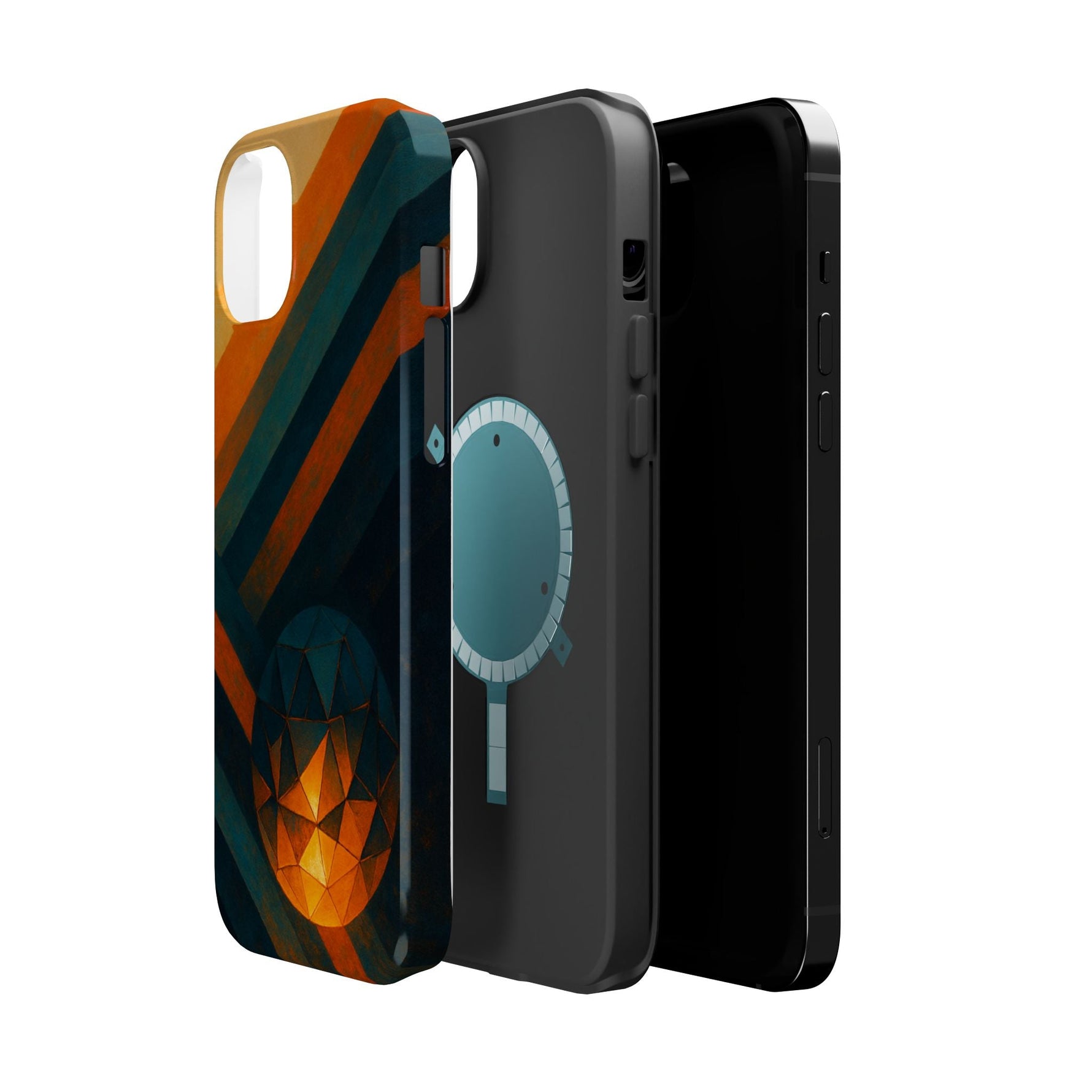 “Geometry of Becoming” Abstract iPhone MagSafe Case — Magnetic Impact-Resistant  Shamo's