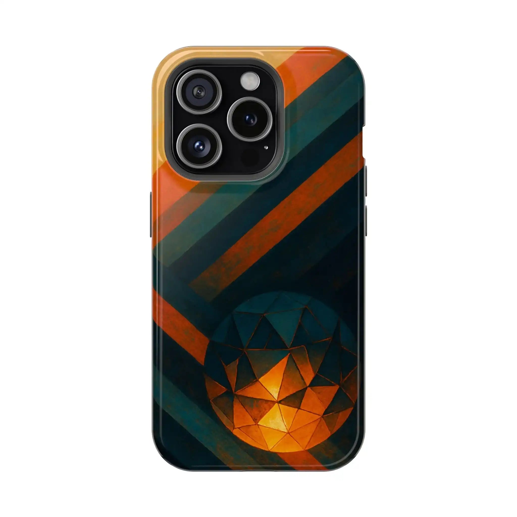 “Geometry of Becoming” Abstract iPhone MagSafe Case — Magnetic Impact-Resistant  Shamo's iPhone 15 Pro / Glossy