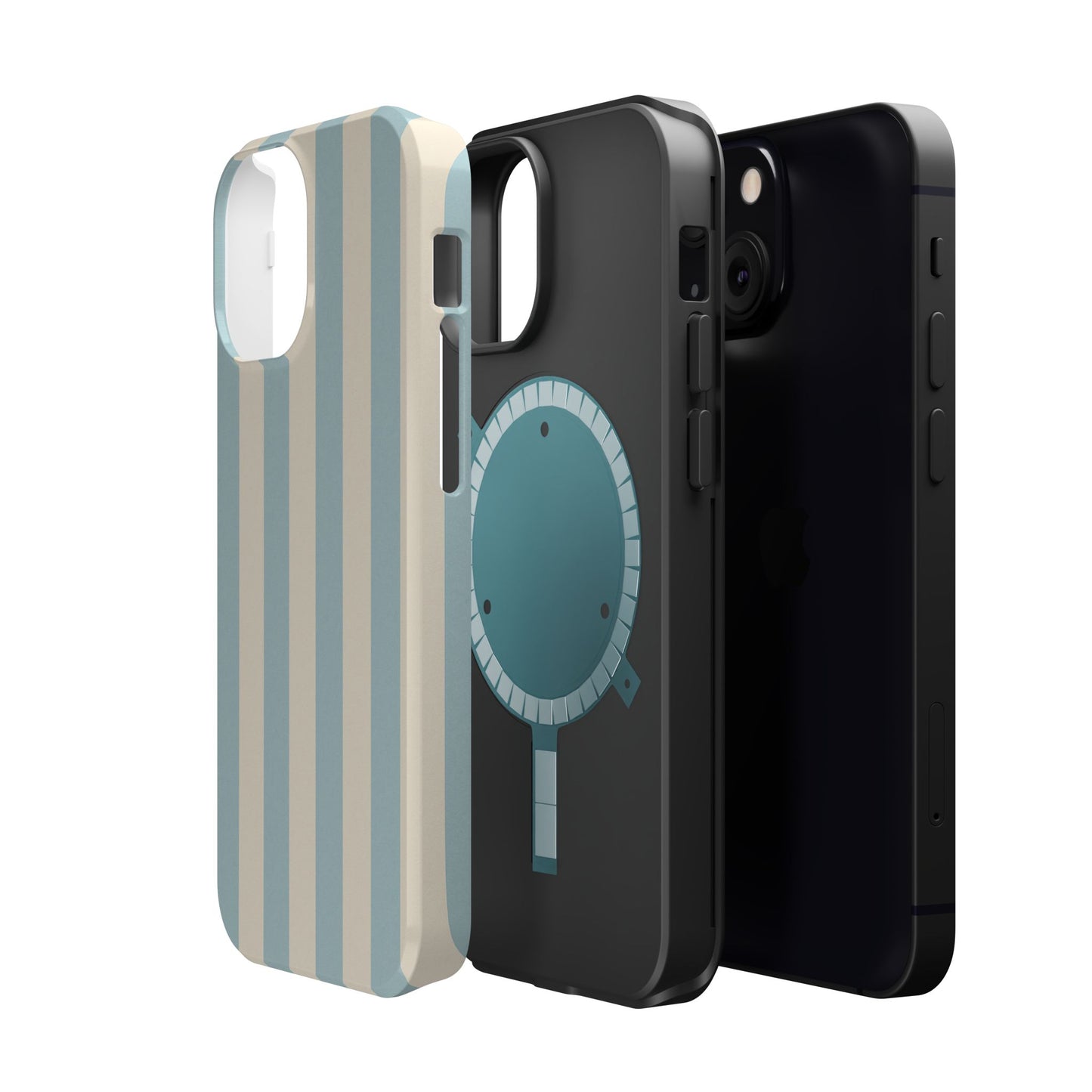 Blue Strips Pattern iPhone Case Compatible with MagSafe
