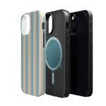 Blue Strips Pattern iPhone Case Compatible with MagSafe - Shamo's