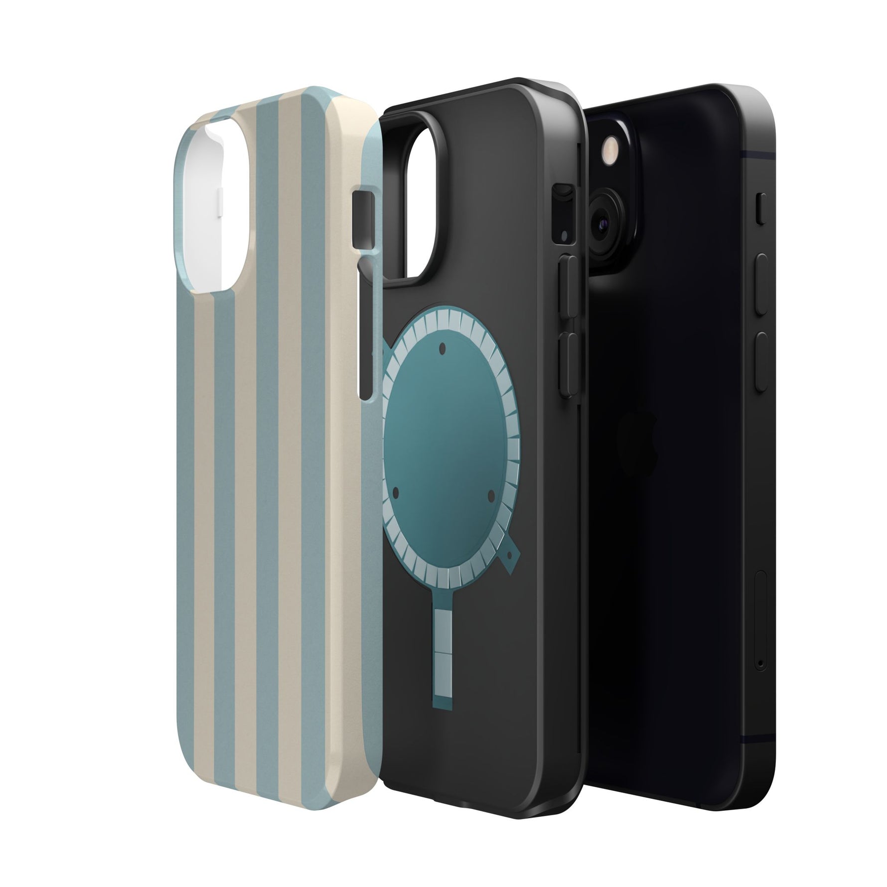 Blue Strips Pattern iPhone Case Compatible with MagSafe - Shamo's