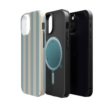 Blue Strips Pattern iPhone Case Compatible with MagSafe