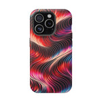 Abstract Red Wave Magnetic Impact-Resistant Phone Case | MagSafe