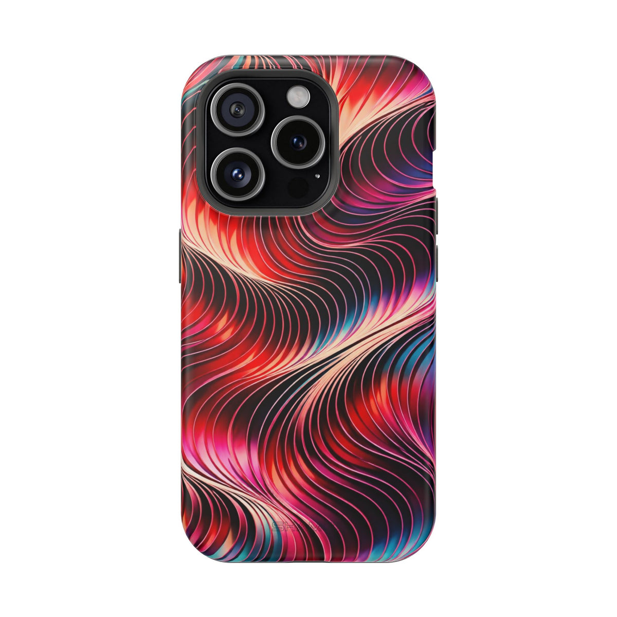 Abstract Red Wave Magnetic Impact-Resistant Phone Case | MagSafe