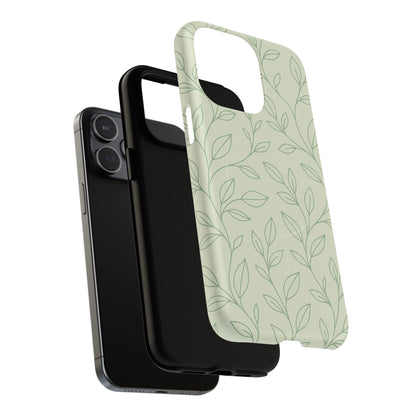 Sage Botanical Leaves Floral iPhone Case | MagSafe