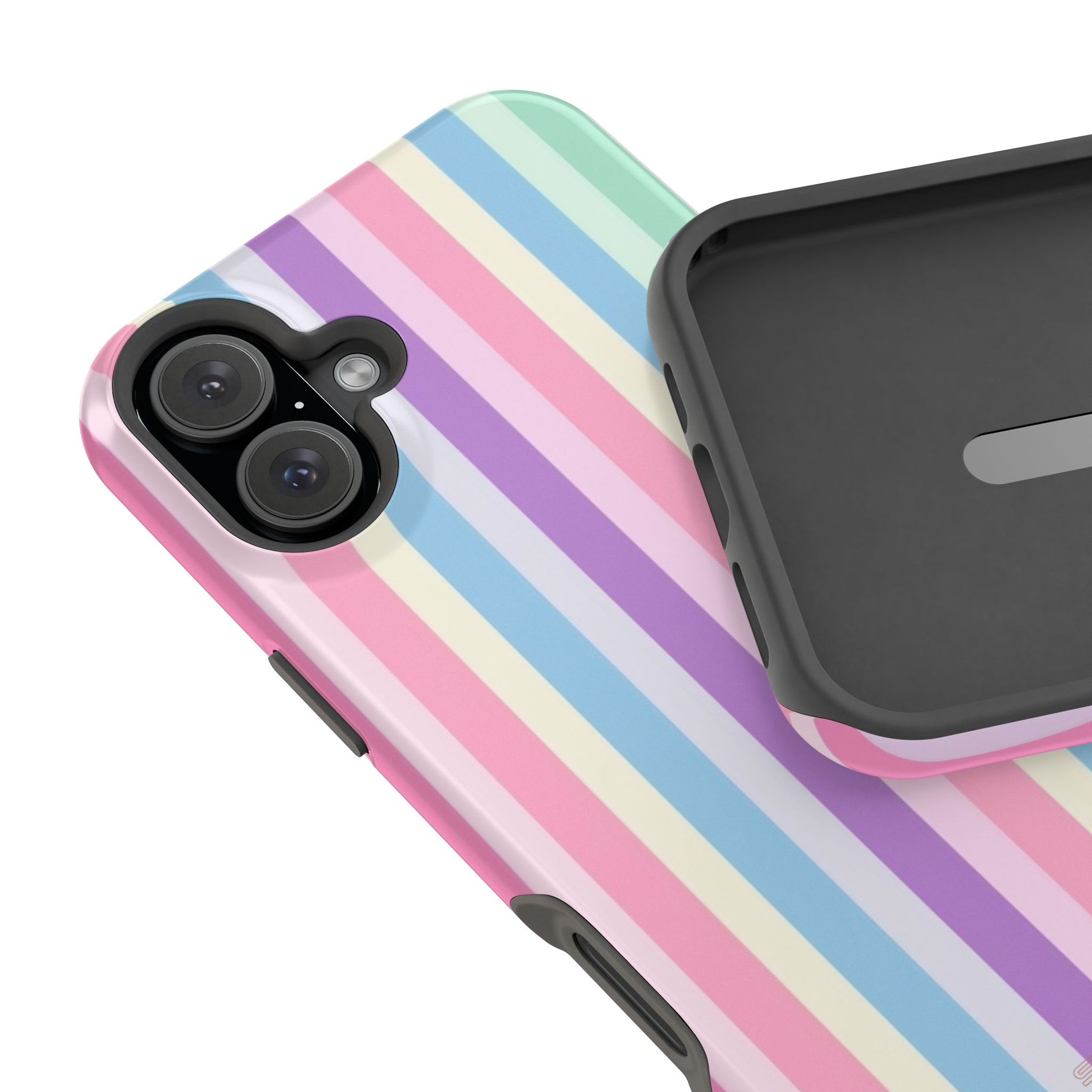 Pastel Stripe MagSafe Compatible Magnetic Impact-Resistant Phone Case - iPhone 17 / Glossy - Shamo's