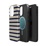 Navy & Cream Ribbed Holiday Sweater Design iPhone Case with MagSafe compatibility  Shamo's