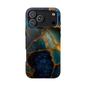 Blue Gold Agate Tough Phone Case Marble Stone Design - iPhone 17 Pro Max - Shamo's