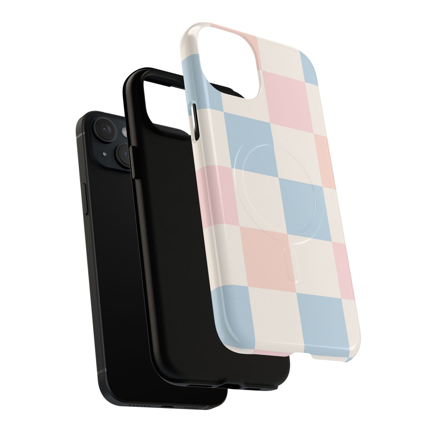 Pastel Checkerboard Pattern iPhone Cases - MagSafe