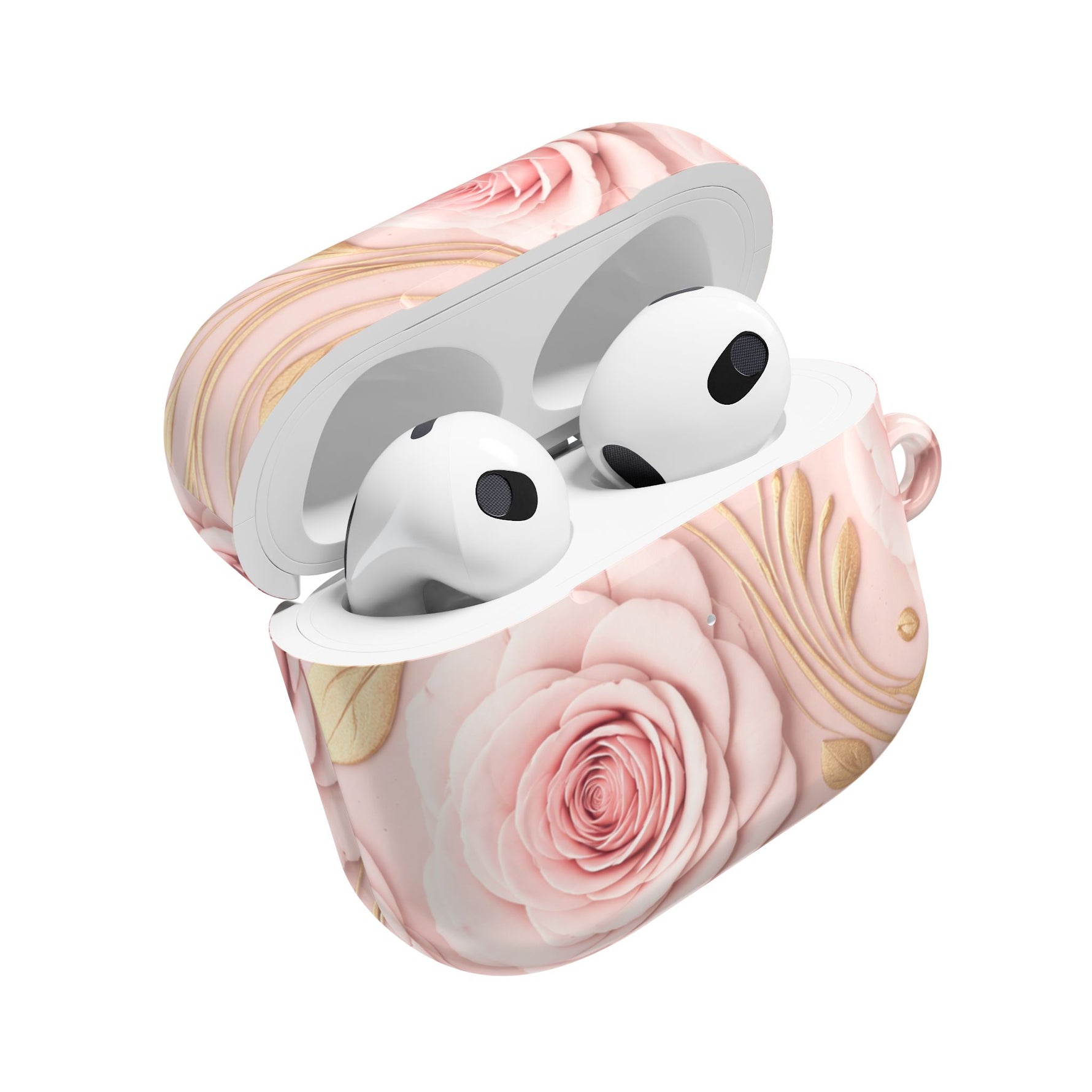Rose Gold Floral AirPods Case