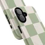 Sage Checkerboard Tough iPhone Case - Compatible with MagSafe - Shamo's
