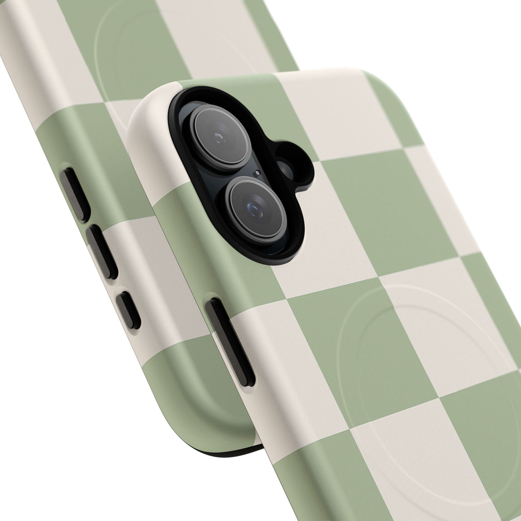 Sage Checkerboard Tough iPhone Case - Compatible with MagSafe - Shamo's
