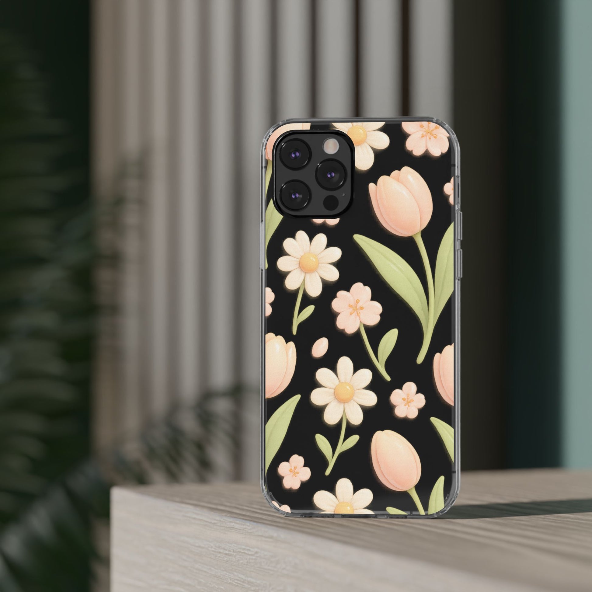 Floral Impact-Resistant Clear iPhone Case - Shamo's