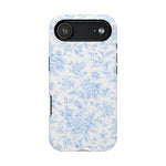 Preppy Look Blue Floral Impact-Resistant Phone Case and MagSafe Compatible