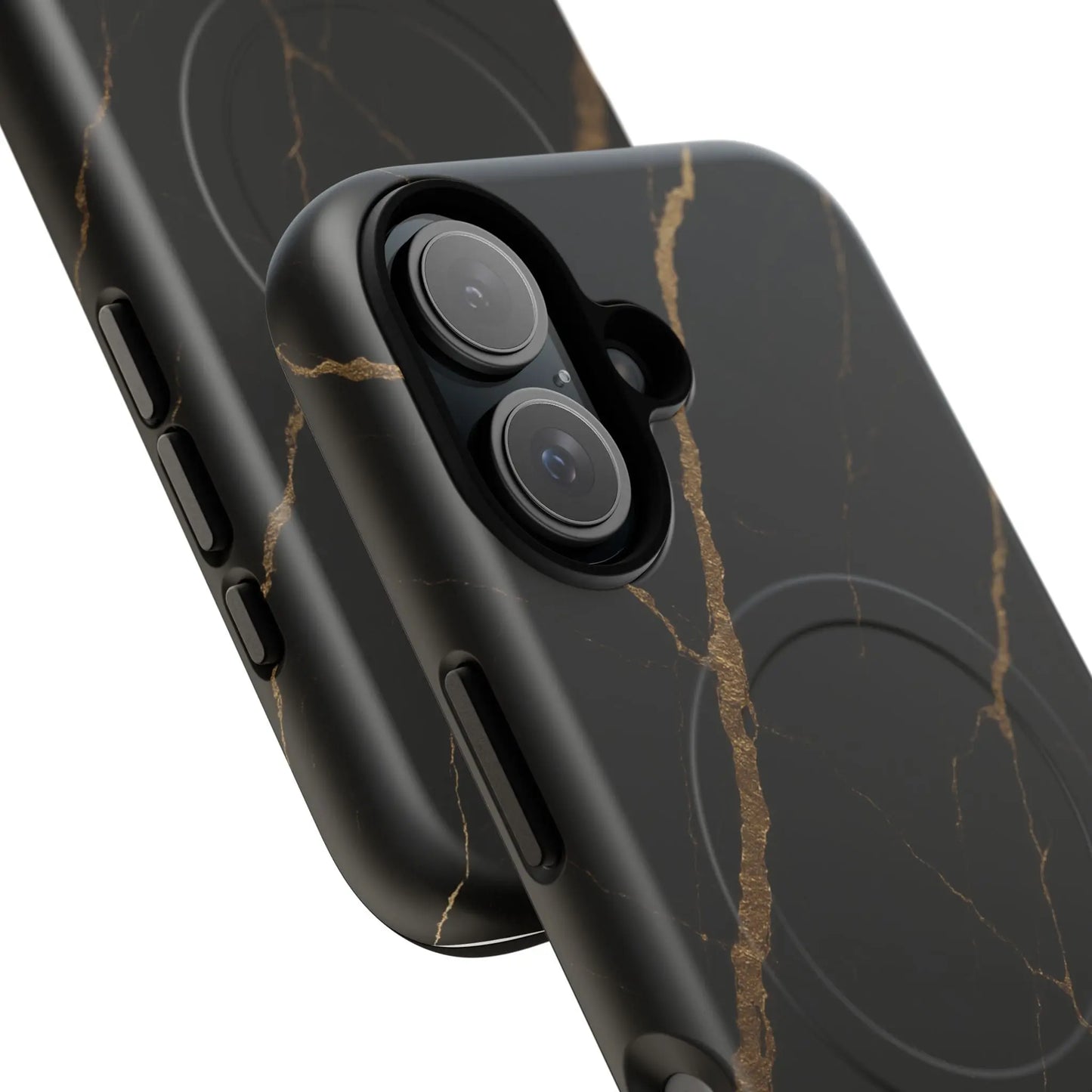 Black & Gold Marble iPhone Case with MagSafe