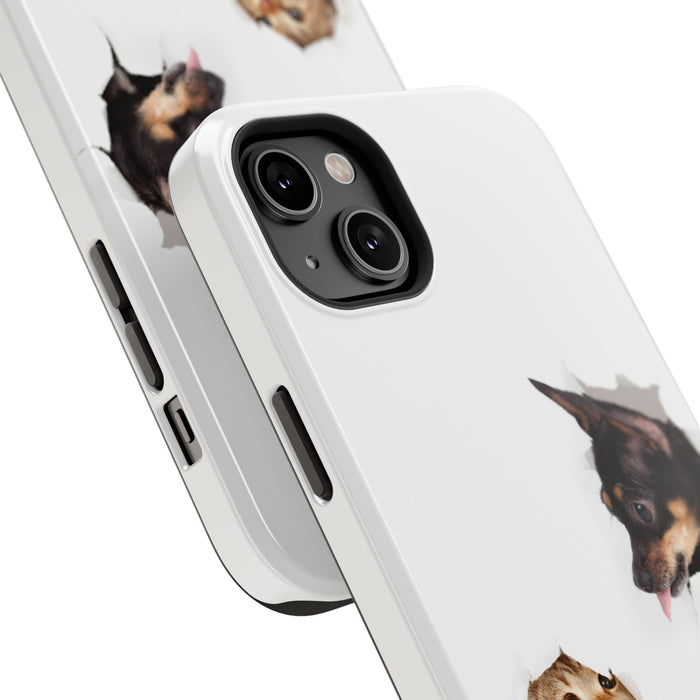 Impact-Resistant Cases with a cat and a dog