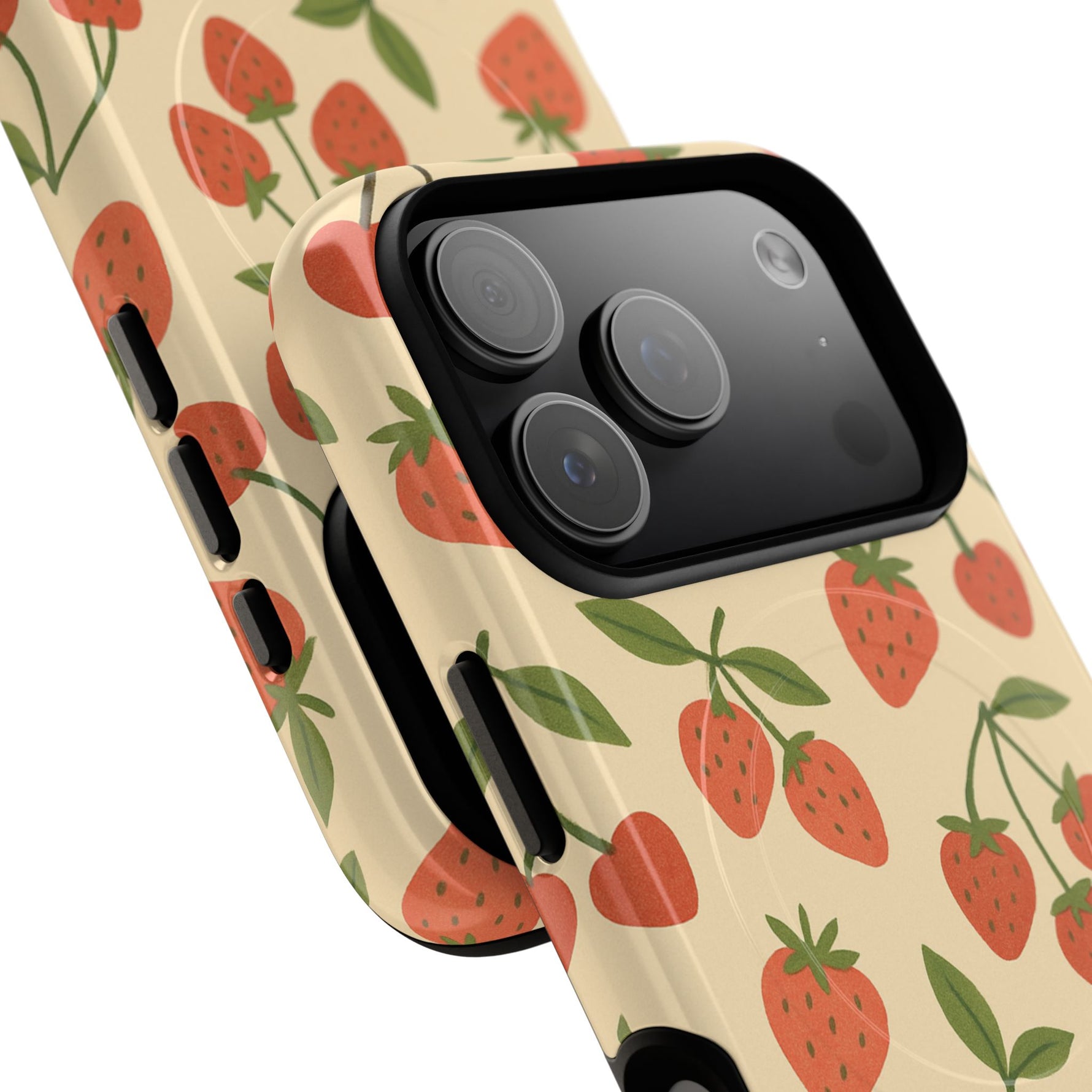 Strawberry Cherry Fruit Pattern iPhone Case | MagSafe Compatible - Shamo's