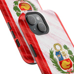 Peru Flag Magnetic Impact-Resistant Phone Case, Protective Patriotic Design, MagSafe Compatible - iPhone 17 / Glossy - Shamo's