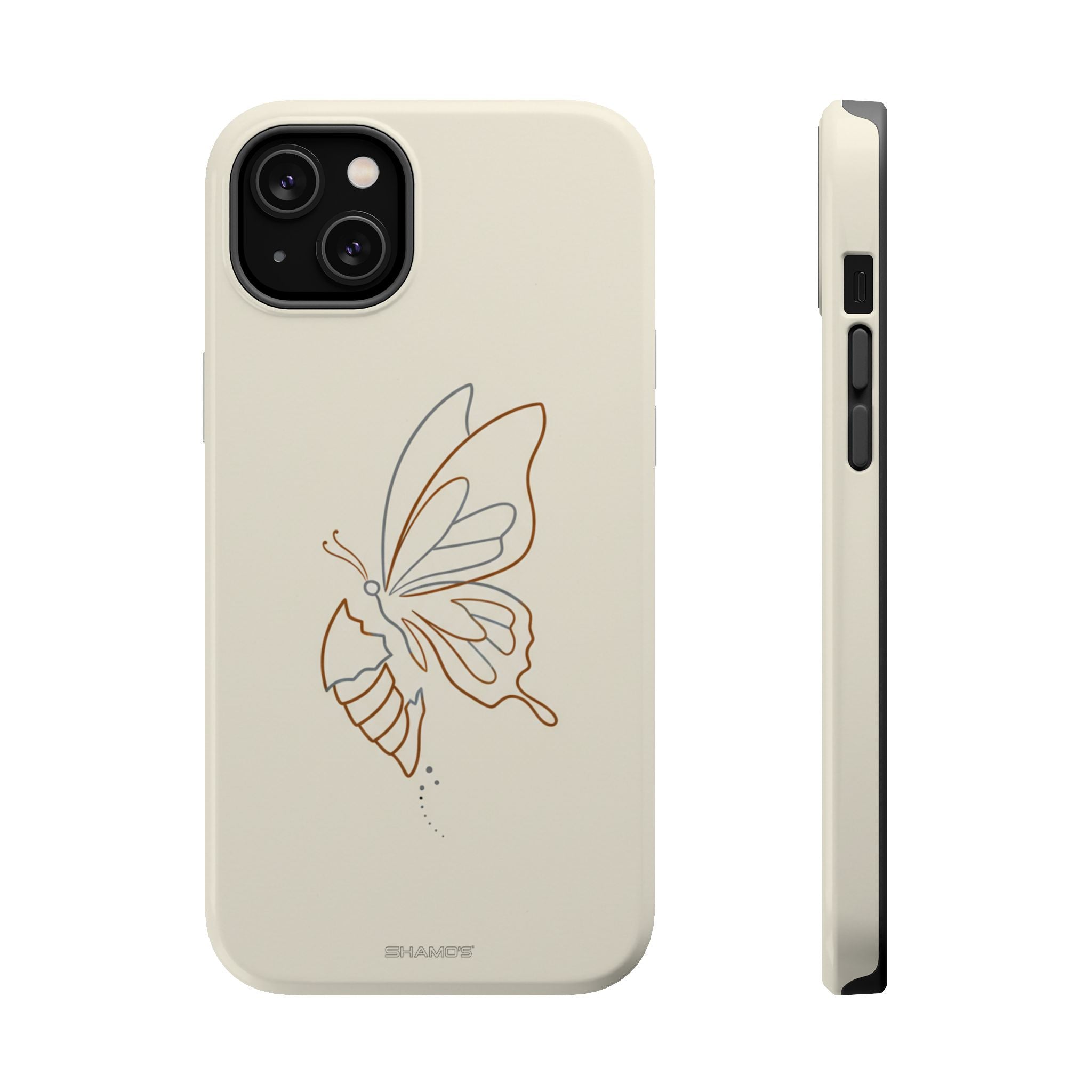 Butterfly Transformation from Caterpillar Minimalist Magnetic Impact-Resistant Phone Case with Magsafe - iPhone 14 Plus / Glossy - Shamo's
