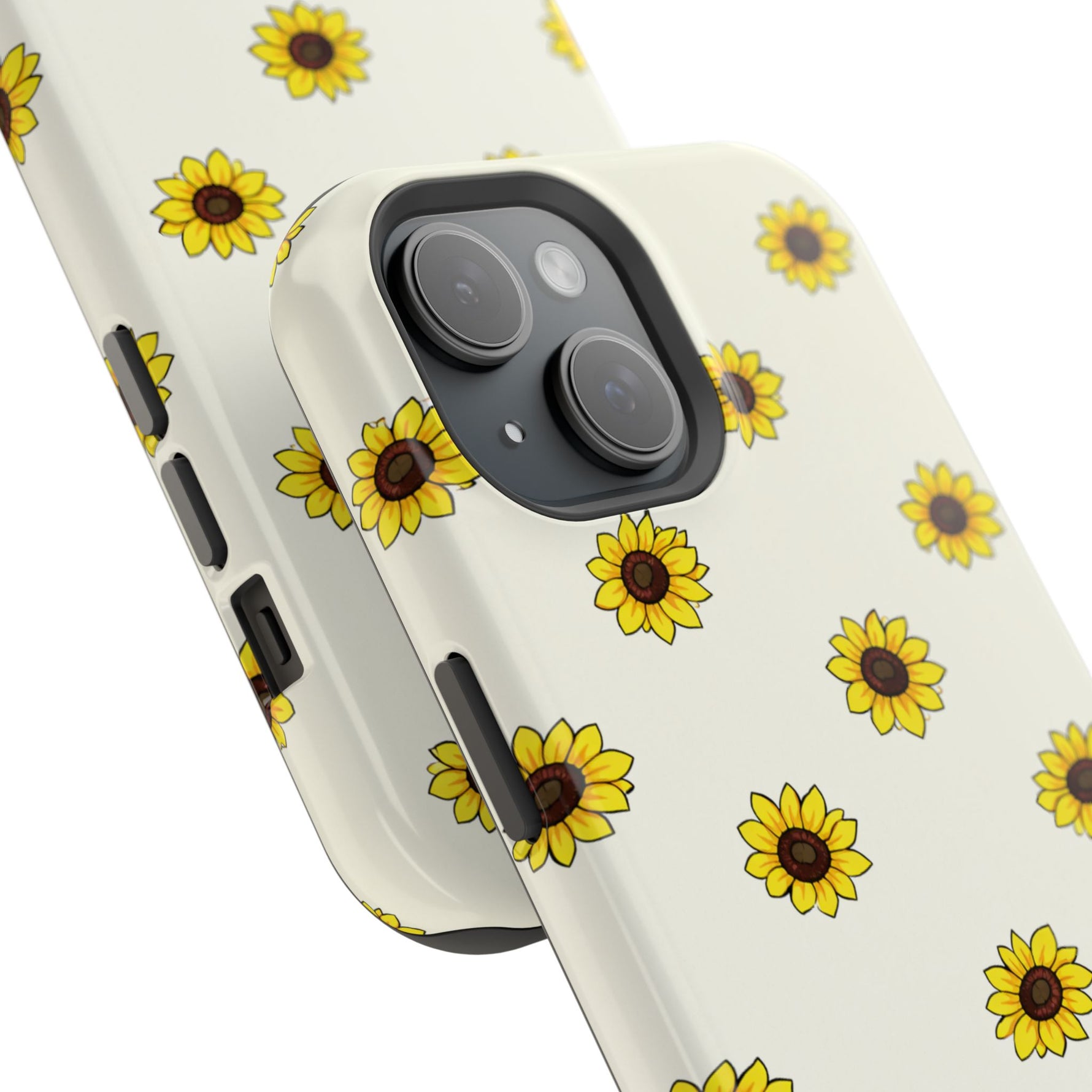 Sunflower Pattern Magnetic Impact-Resistant iPhone Case MagSafe Compatible