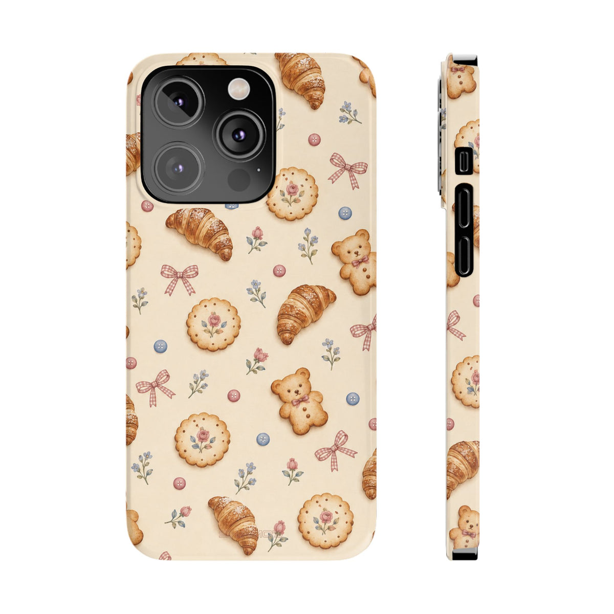 Slanke iPhone-hoes — knus bak- en teddybeerpatroon (recept, hert, knopen)
