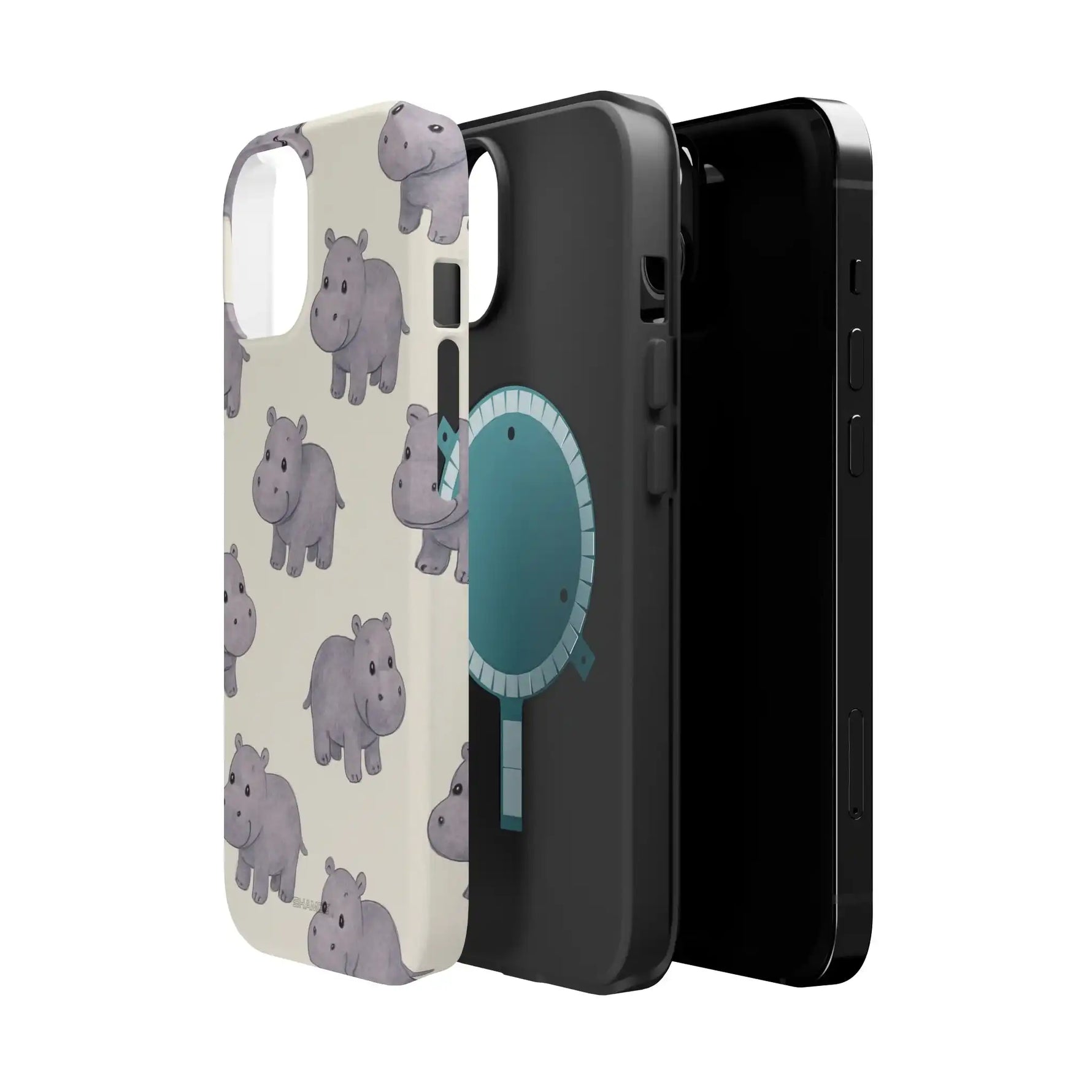 Cute Tiny Hippo Magnetic Impact-Resistant Phone Case