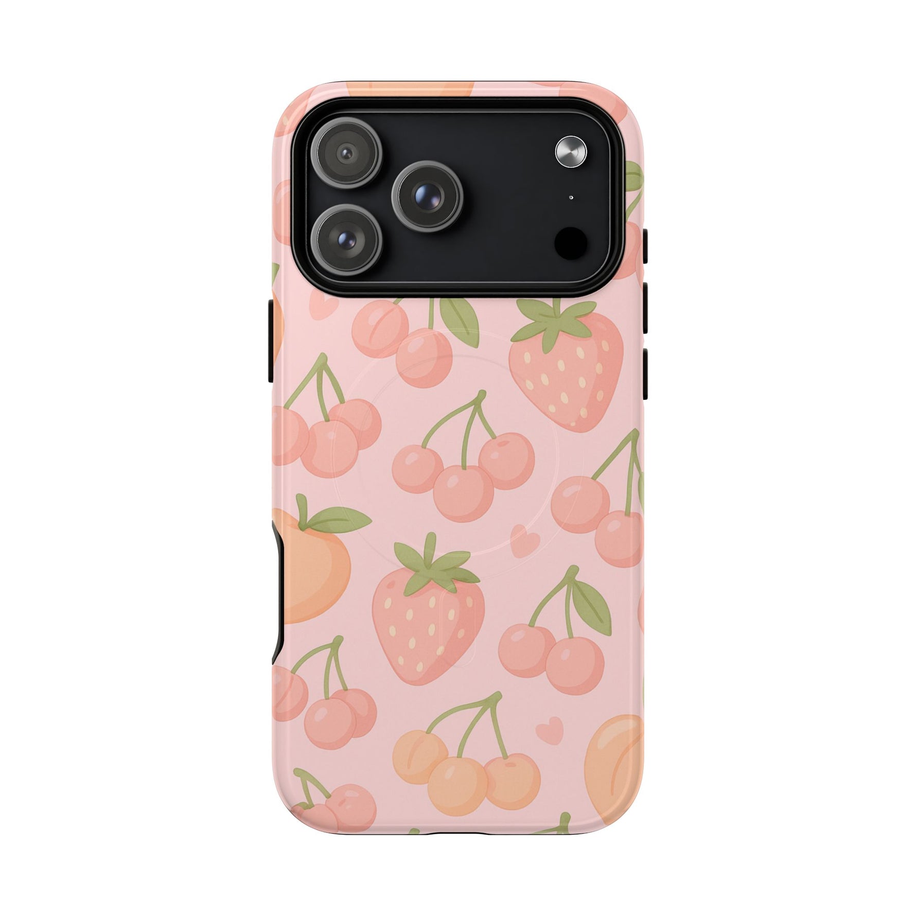Cute Fruits iPhone Case - Colorful Cherry & Strawberry Design | MagSafe