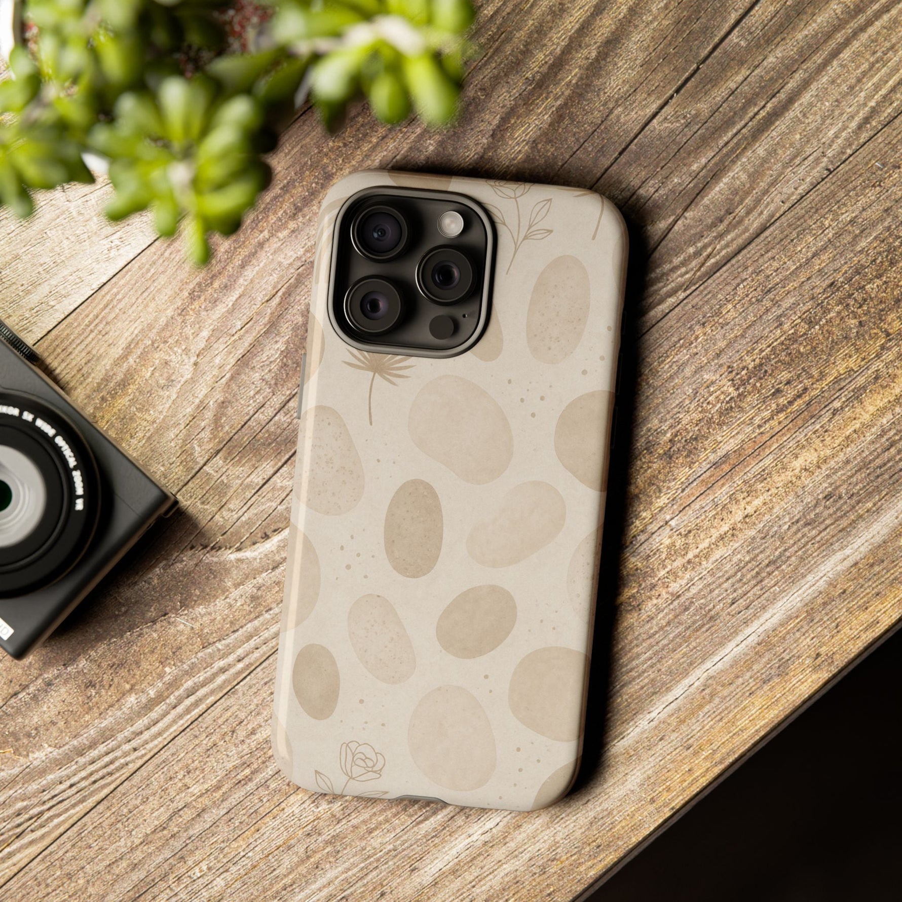 Neutral Pebble Pattern Tough iPhone Case  Shamo's