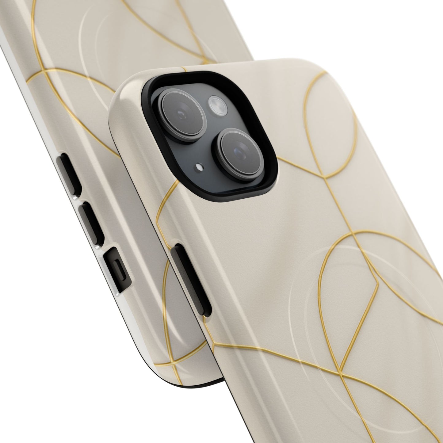 Gold Geometry on Silk Luxury Series iPhone Case with MagSafe - Shamo's