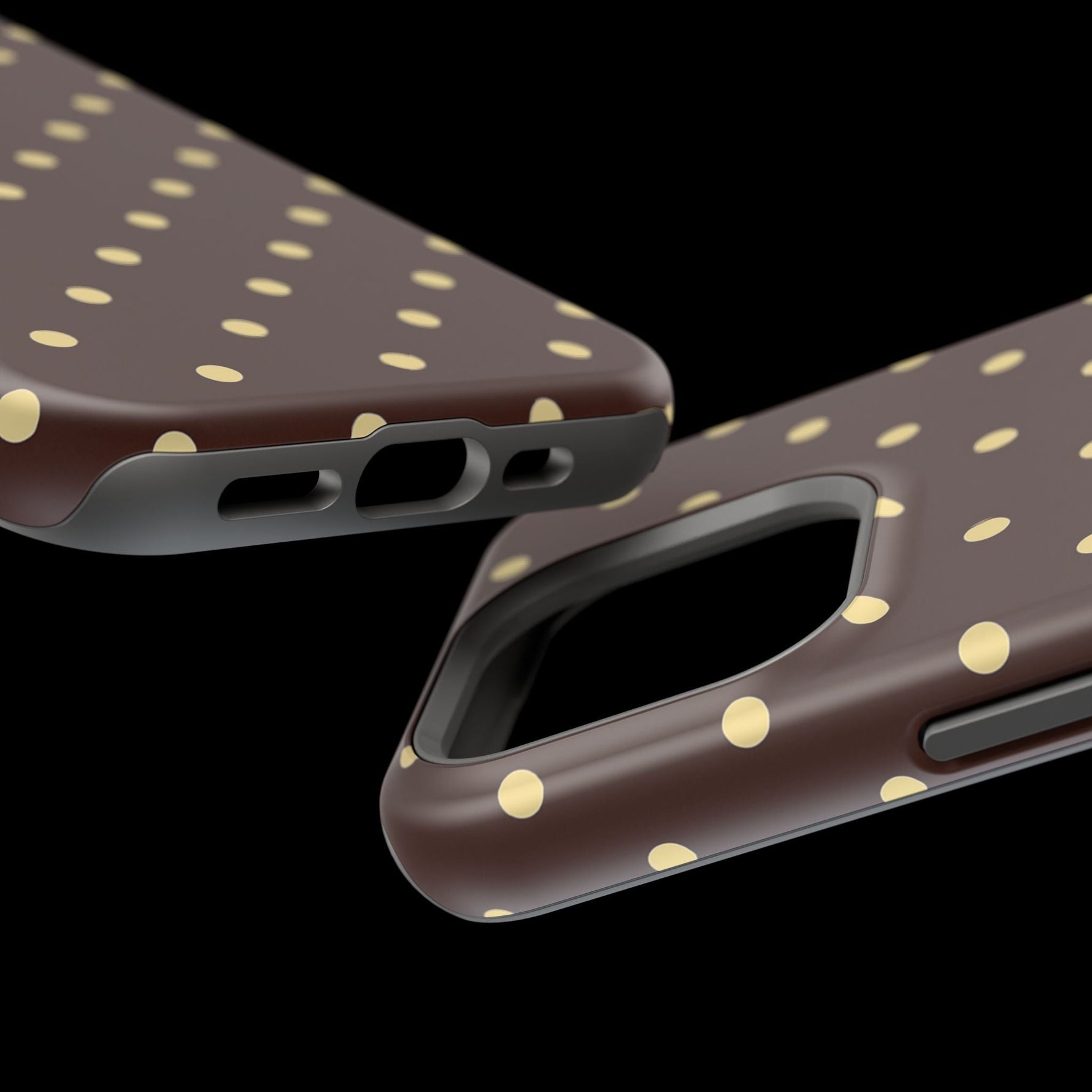 Polka Dot iPhone Case — Brown & Cream Protective Cover with MagSafe compatibility  Shamo's