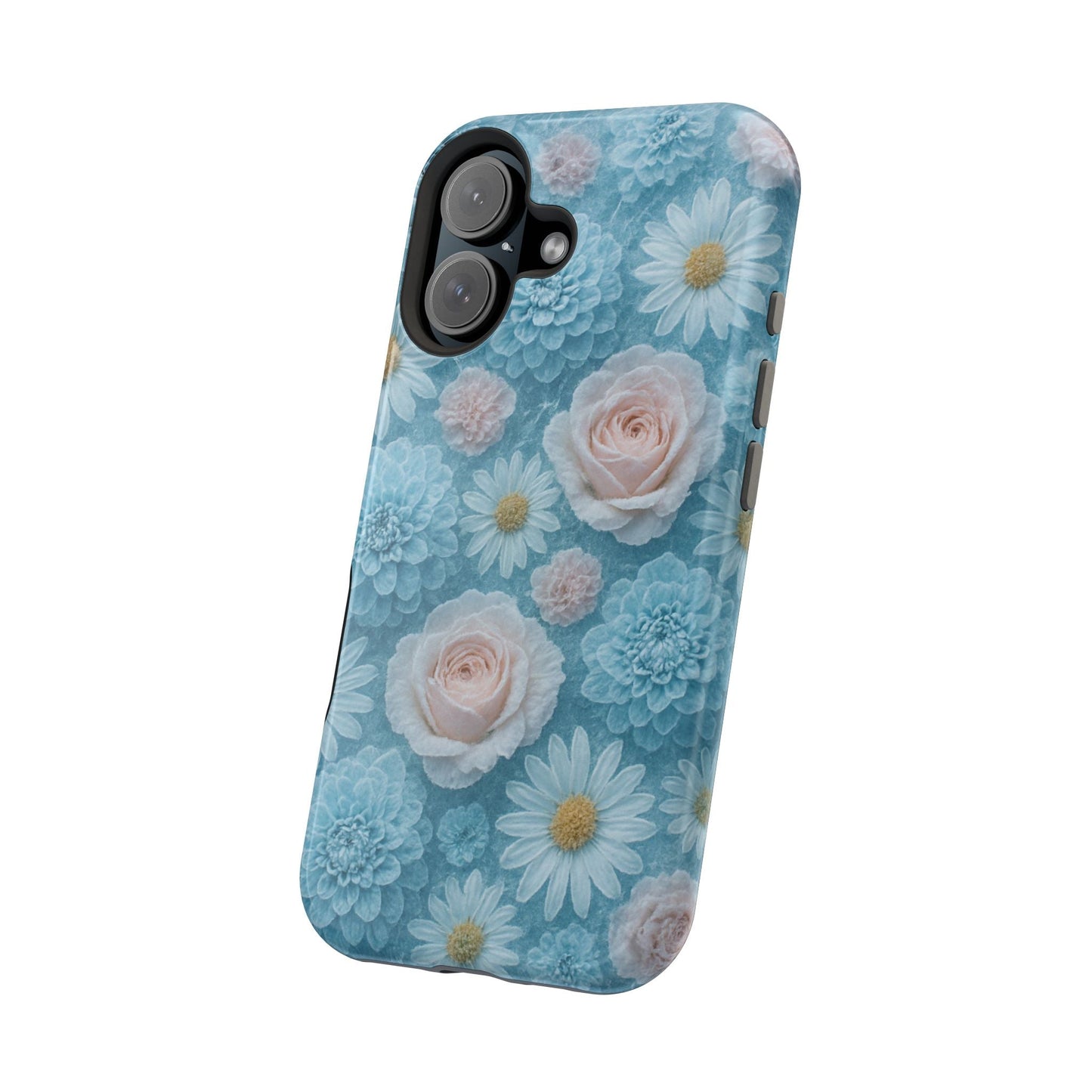 Frozen Floral Rose & Daisy Impact iPhone Case | MagSafe compatible  Shamo's