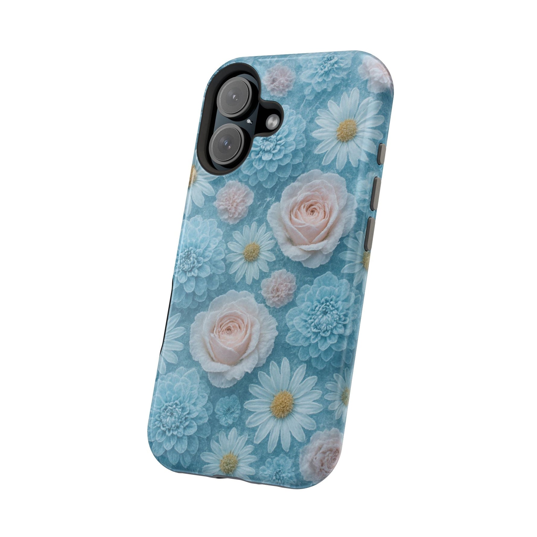 Frozen Floral Rose & Daisy Impact iPhone Case | MagSafe compatible  Shamo's