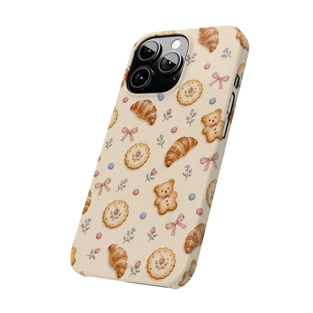 Slanke iPhone-hoes — knus bak- en teddybeerpatroon (recept, hert, knopen)