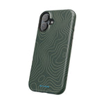 Topographic Green Magnetic Impact-Resistant iPhone Case | MagSafe compatible  Shamo's