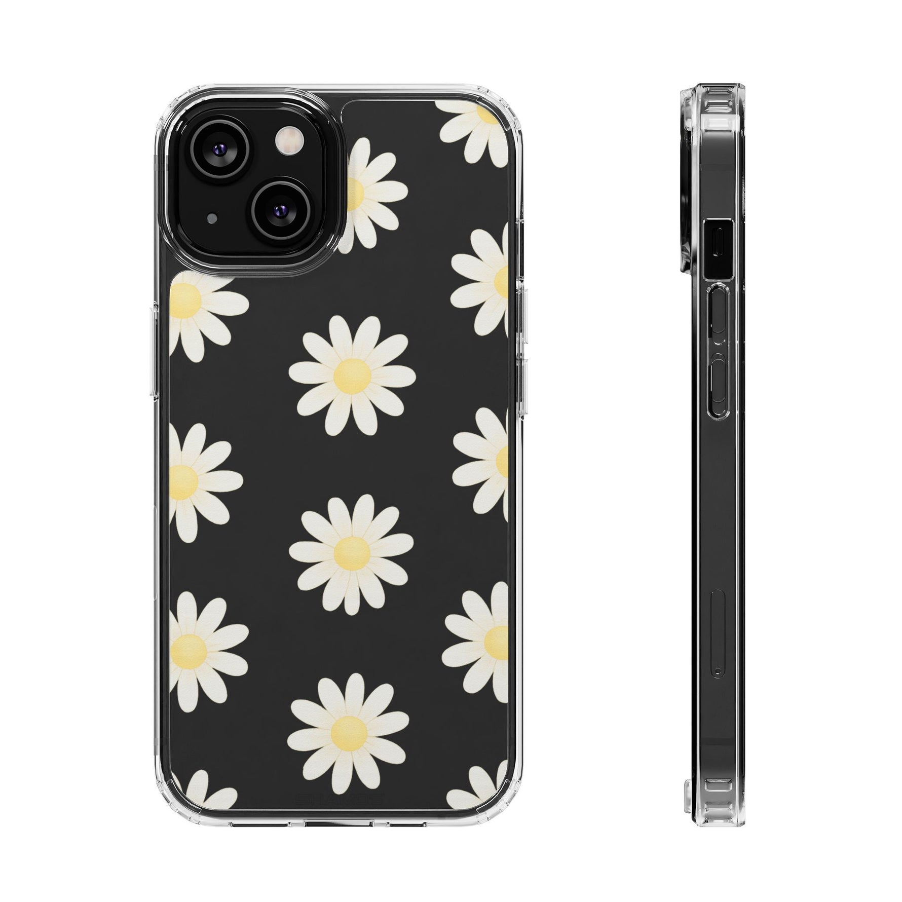 Clear Daisy Floral Phone Case, Impact-Resistant, Anti-Yellowing, Camera & Screen Protection - iPhone 14 / Without gift packaging - Shamo's