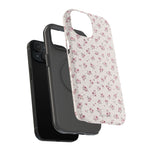 Rosebud Floral Tough iPhone Case | Pink Vintage Flower Protective Cover