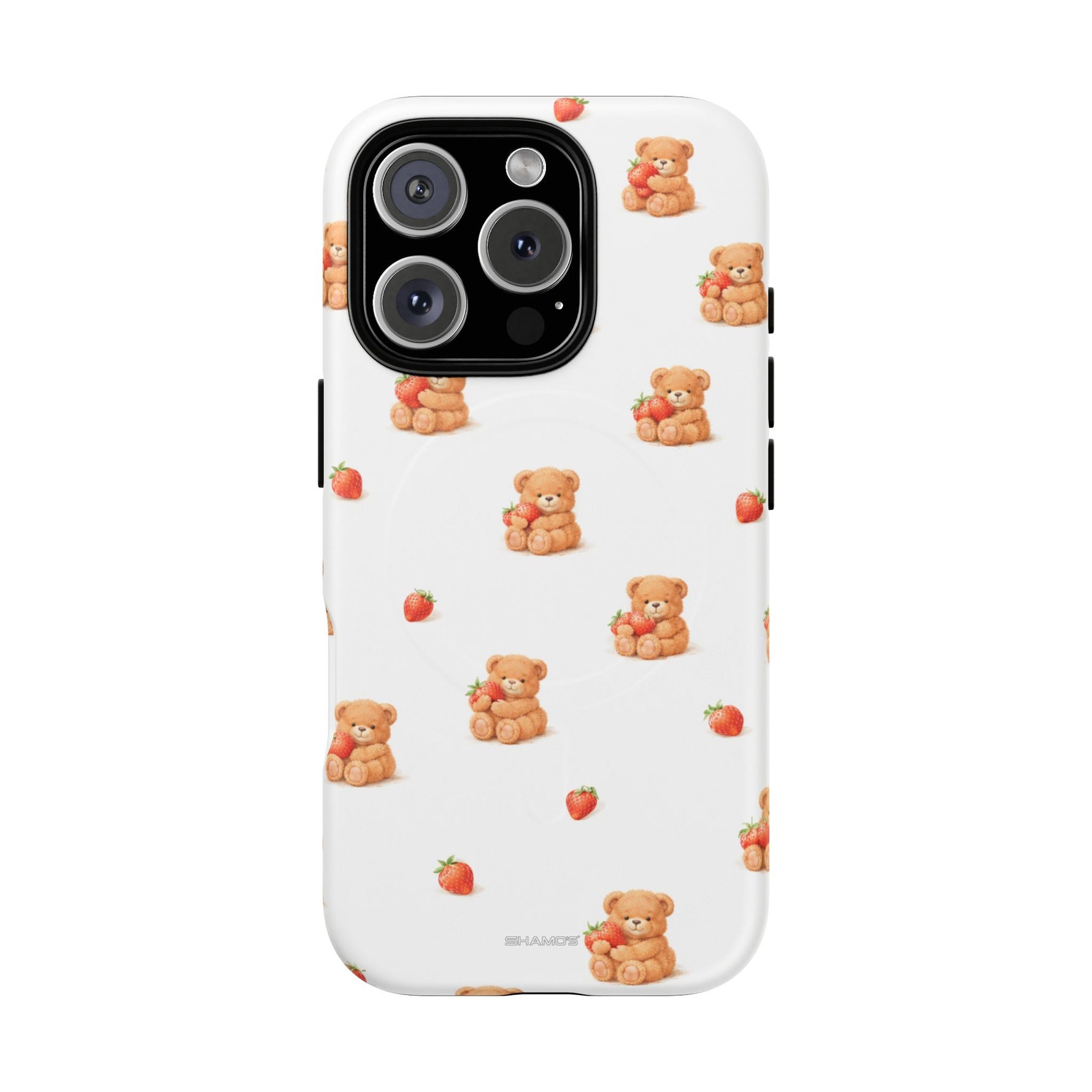 Strawberry Teddy iPhone Case with MagSafe