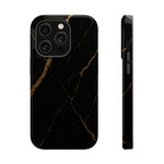 Black & Gold Marble iPhone Case with MagSafe - iPhone 14 Pro / Glossy - Shamo's