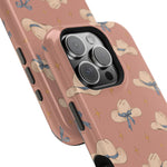 Ribbon Rodeo – Cowgirl Hat and Bow MagSafe Phone Case, Pink, glossy square triple-camera Pro model, camera and side-button close-up