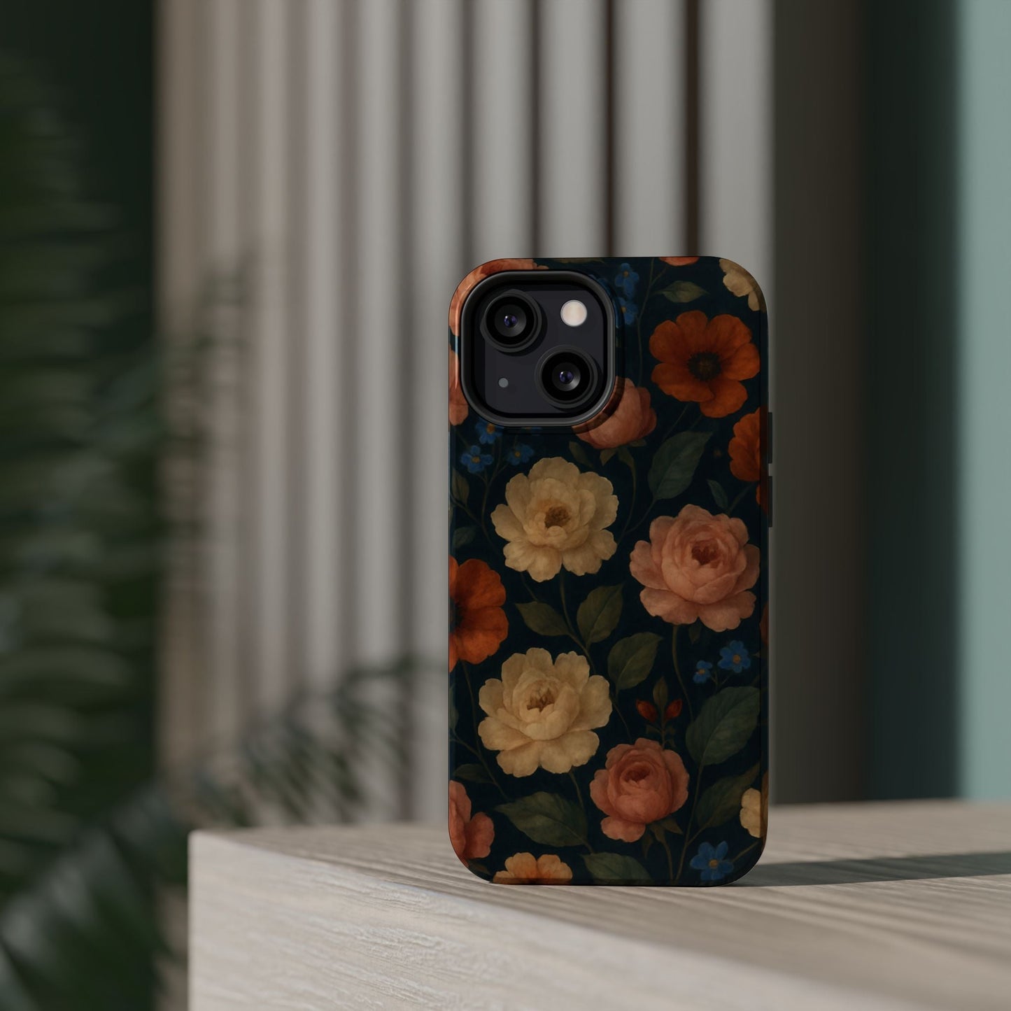 Floral Vintage Rose Magnetic Impact iPhone Case with MagSafe  Shamo's